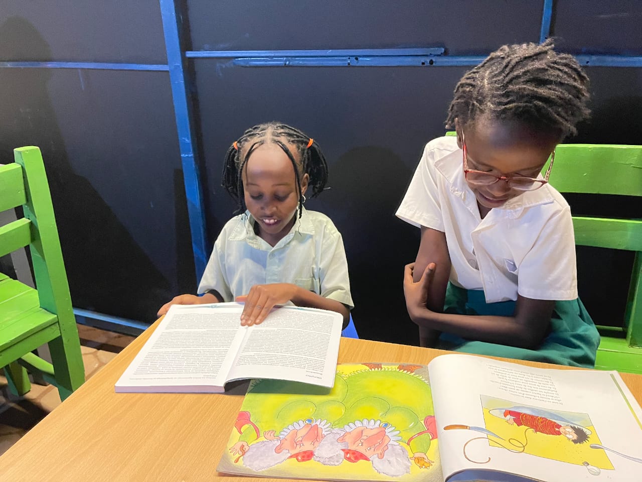 Students reading together